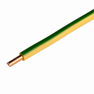 Силовой провод плоский ПУВ 1 х 2,5 мм на отрез, желто-зеленый