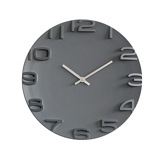 Часы настенные круглые, 35 см, серый