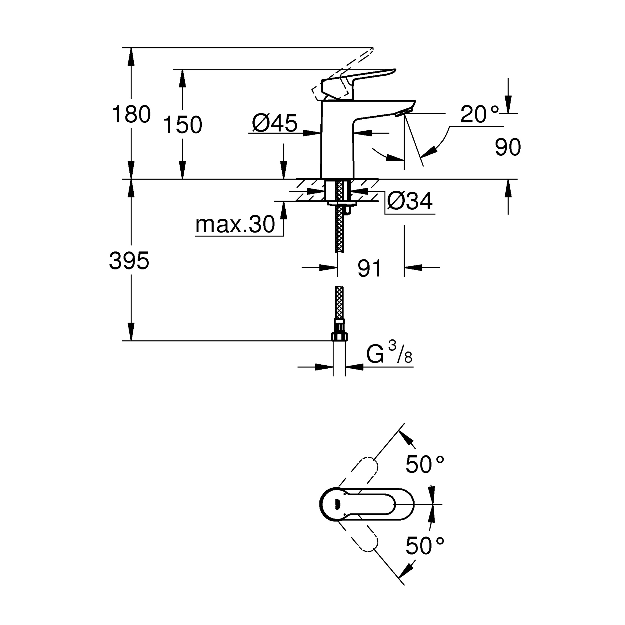 Донный клапан смесителя grohe