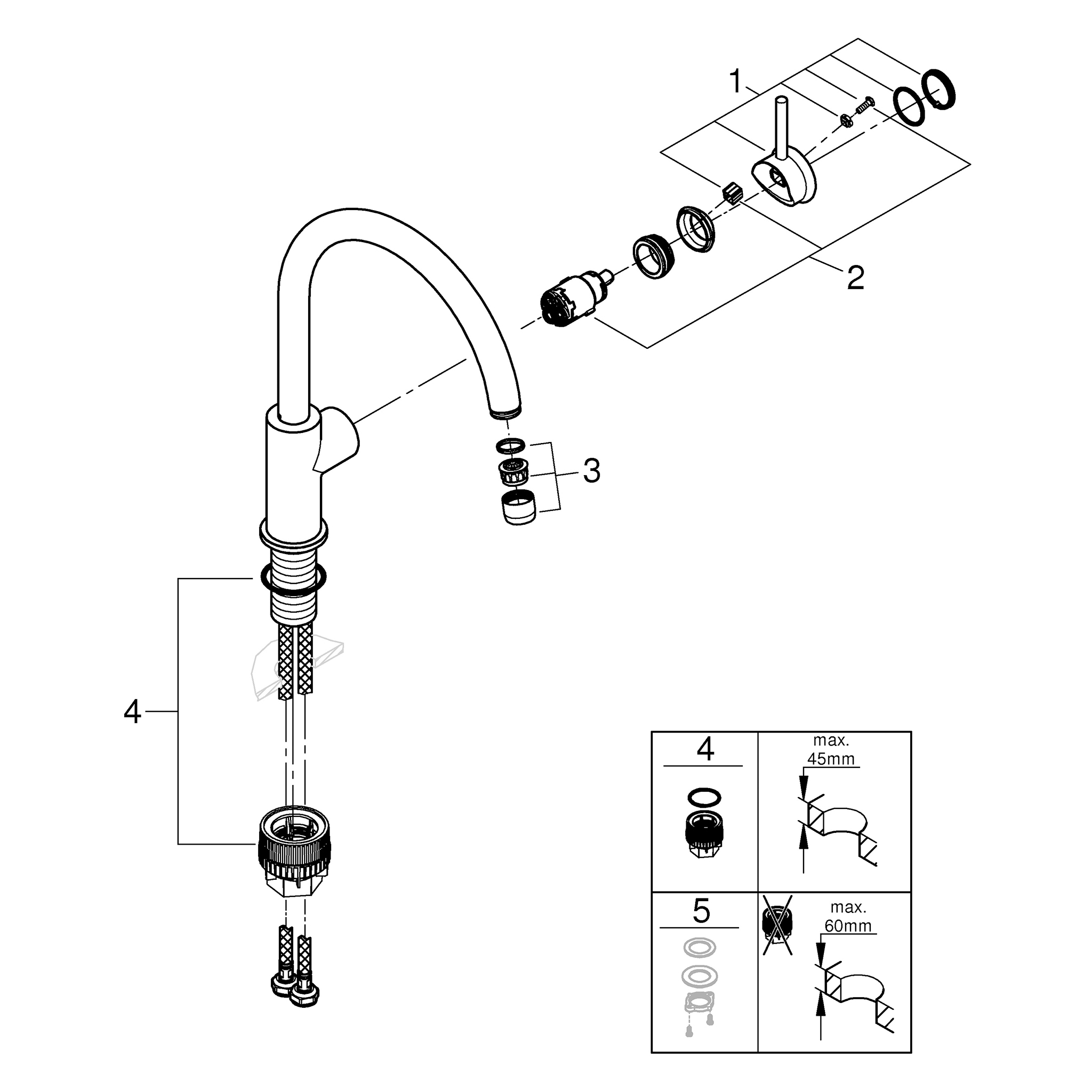 Grohe смеситель для кухни start loop 31374001