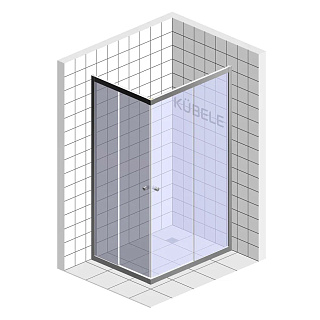 Душевая ширма DE019SC80.80.CLN.MAT, прозрачное стекло, 200 х 80 х 80 см