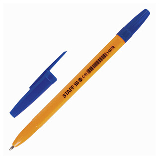 Ручка шариковая STAFF C-51 оранжевая, синяя, 0,5 мм