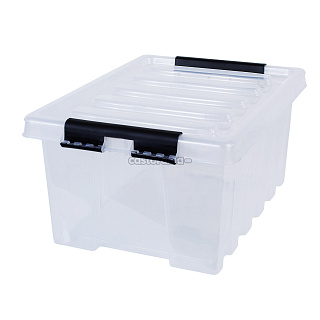 Ящик с крышкой Roxbox, 40 х 30 х 17 см, 16 л, прозрачный