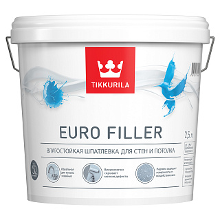 Шпатлевка финишная влагостойкая Tikkurila Euro Filler, 2,5 л