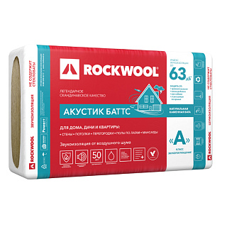 Минеральная вата Rockwool Акустик Баттс, 50 мм, 6 м2